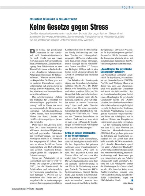 Psychische Gesundheit In Der Arbeitswelt Keine Gesetze Gegen Stress