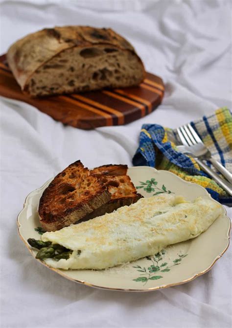 Egg White Omelet With Seared Asparagus By