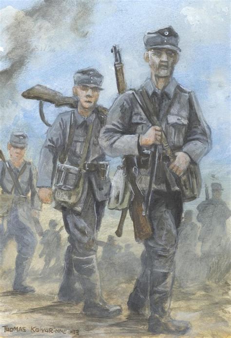 Finnish Infantry On The March Summer 1941 By Tuomaskoivurinne On