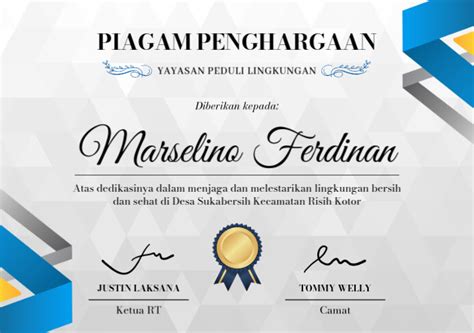 piagam penghargaan design templates postermywall