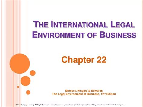 PPT The International Legal Environment Of Business PowerPoint