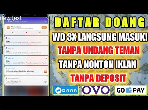 DAFTAR DOANG SUKSES NARIK RP 250 000 SALDO DANA APLIKASI PENGHASIL