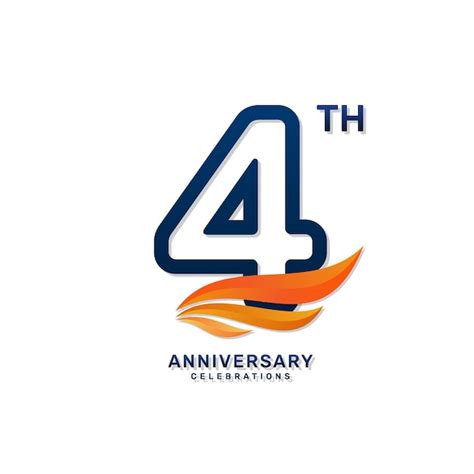 Premium Vector | 4th anniversary logo in a simple and luxurious style ...