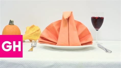 How To Fold A Turkey Napkin With Origamitree Gh Youtube