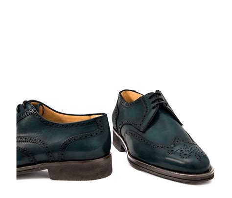 Pakerson Pisa Derby Blue Handmade Italian Shoes