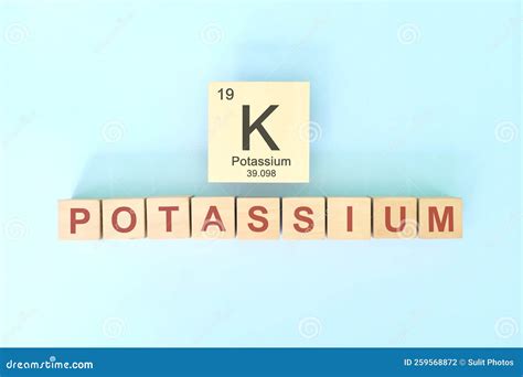 Símbolo De Elemento Químico De Potasio Con Masa Atómica Y Número