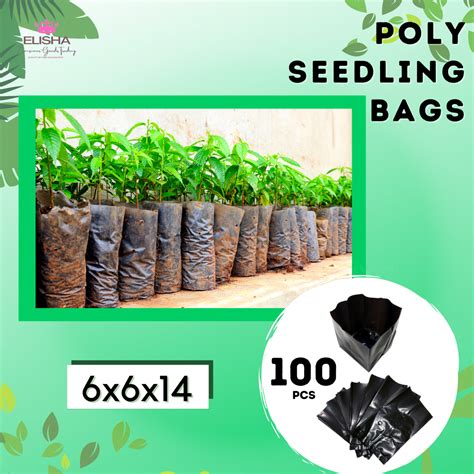 100PCS PER PACK BLACK PLASTIC SEEDLING BAG 6x6x10 6x6x11 6x6x12 And