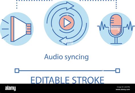 Audio Syncing Concept Icon Sound Production Idea Thin Line