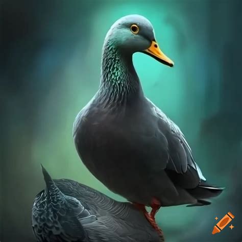 Fantasy Illustration Of A Hybrid Duck Carrier Pigeon On Craiyon