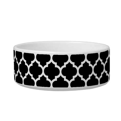 Black White Moroccan Quatrefoil Pattern 5 Bowl Zazzle