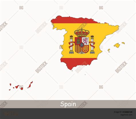 Spain Flag Map. Map Vector & Photo (Free Trial) | Bigstock