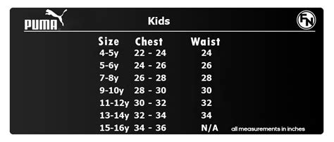 Puma Teamwear Size Guide Fn Teamwear