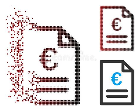 Icono Euro De Semitono Destructed De La Factura Del Pixel Ilustraci N