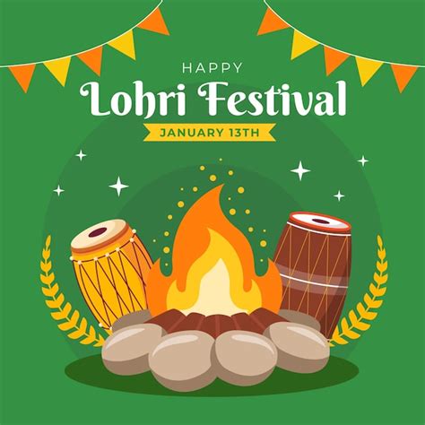 Premium Vector Flat Illustration For Lohri Festival Celebration