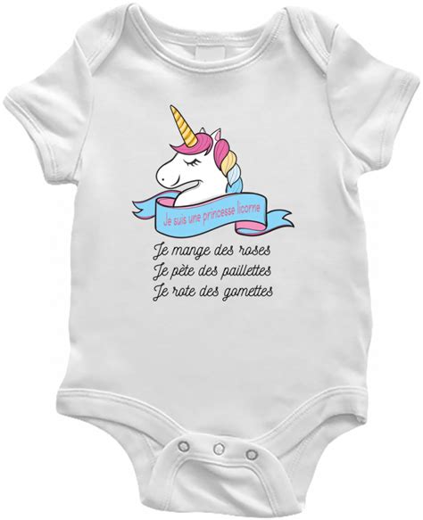 Body Bébé Je suis une princesse licorne par tunetoo