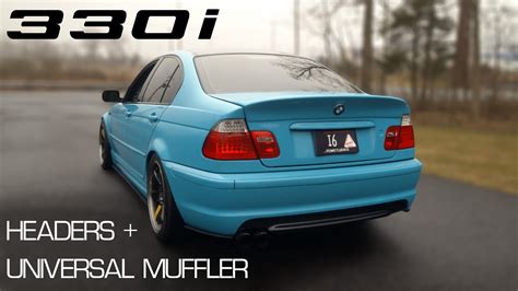 Bmw E46 330i With Universal Valved Muffler Headers Youtube