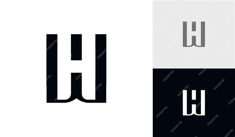 Diseño De Logotipo De Monograma Inicial De Letra Wh Vector Premium