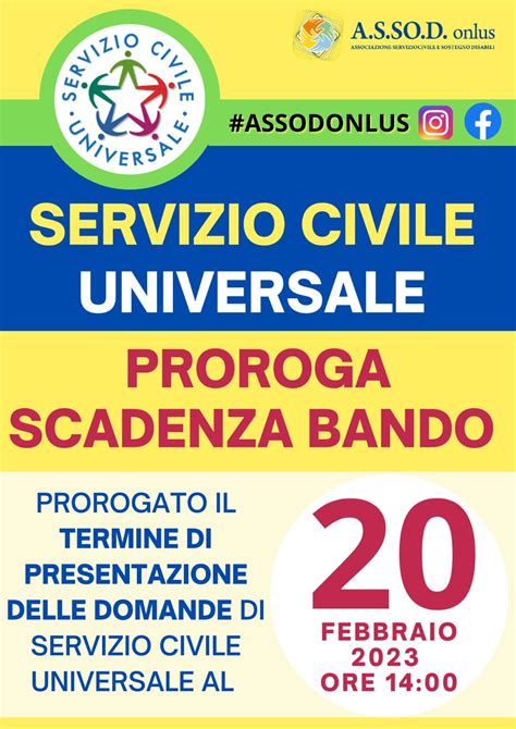 Servizio Civile Universale Bando Ordinario 2022 PROROGA DEI TERMINI