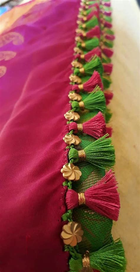 Latest Simple Saree Tassels Kuchu Collections ArtsyCraftsyDad Saree