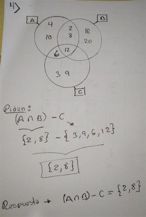 Dados Los Conjuntos A 2 4 6 8 10 12 B 2 8 12 16 20 C 3 6 9