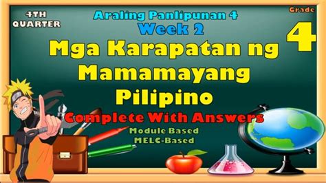 Araling Panlipunan 4 4th Quarter Week 2 Karapayan Ng Mamamayang Pilipino Youtube