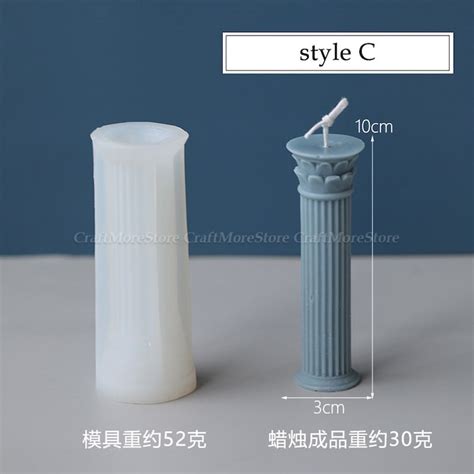 Styles Retro Roman Column Candle Mold Silicone Candle Etsy