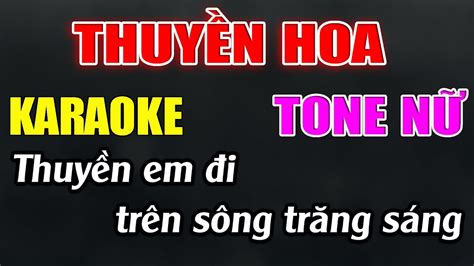 Thuyền Hoa Karaoke Tone Nữ Karaoke Đức Duy Beat 2024 YouTube