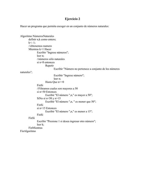 Ejercicios De Estructuras Selectivas Anidadas Pdf