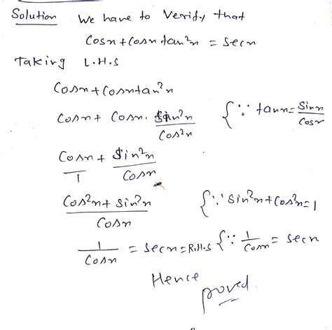 Verify The Identity Cos X Cos X Tan X Sec X To Veri Solvedlib