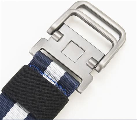 Fashion Double Buckle Canvas Belt Men Training Belts Outdoor Metal