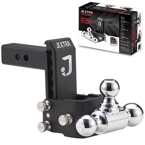 Adjustable Trailer Hitch Ball Mount Tri Ball Hitch 2 Inch Receiver For