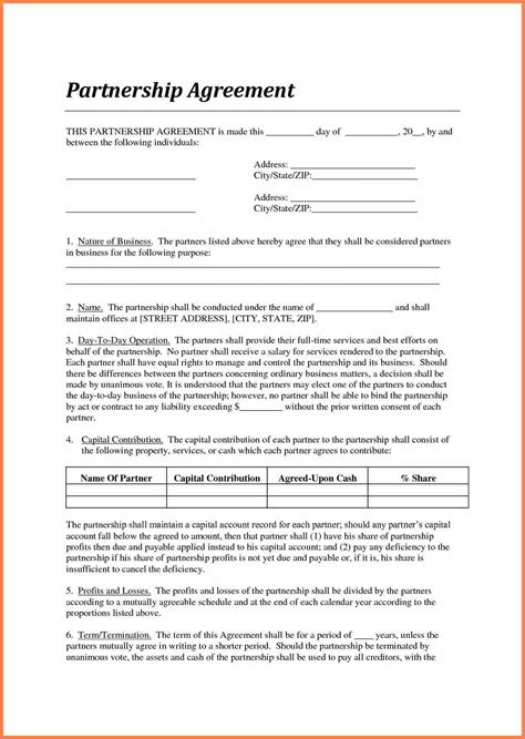 Contract Agreement Template Between Two Parties Contract Template