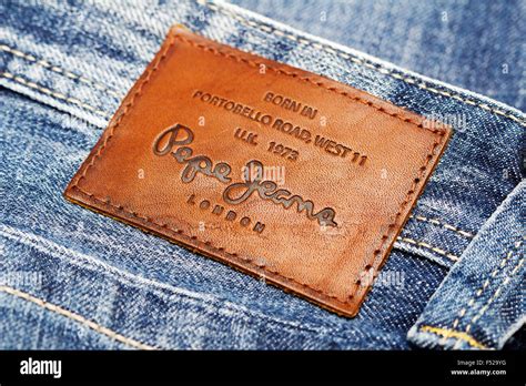 Part of Jeans by Pepe Jeans London, back patch close-up Stock Photo - Alamy