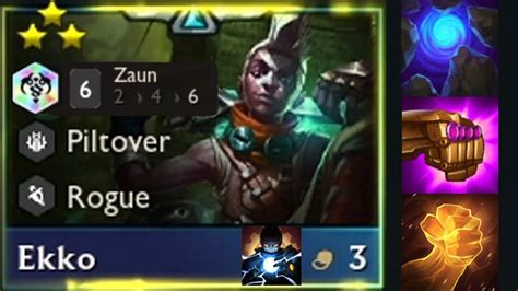 3 Star Ekko ⭐⭐⭐ With 6 Zaun And Overcharged Hextech Skeleton Tft Set