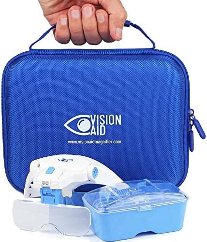 Vision Aid Magnifying Glass With Light Lenses Headband Storage Case