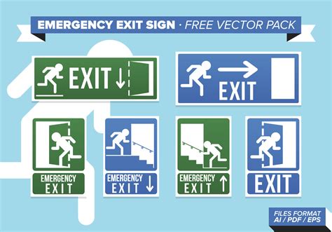 Emergency Exit Sign Free Vector Pack - Download Free Vectors, Clipart Graphics & Vector Art