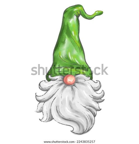 Cute Gnome Drawing On White Background Stock Illustration 2243835257 ...