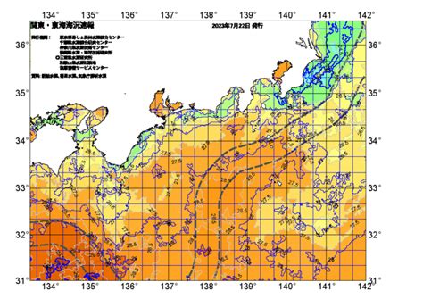 広域版海の天気図2023年7月22日 東京都島しょ農林水産総合センター