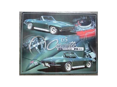 Plaque Corvette Stingray Verte X Cm T Le D Co Garage Conforama