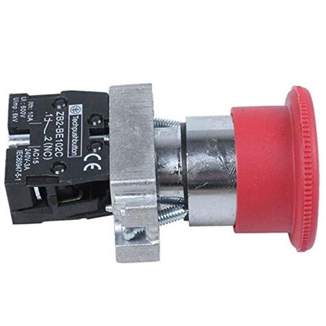 X Mm Nc Red Mushroom Emergency Stop Push Button Switch V A V M