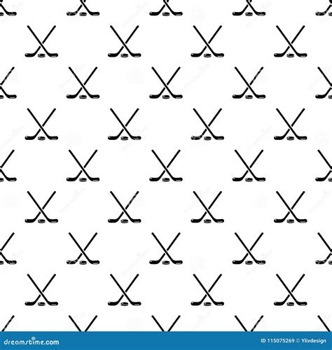 Hockey Stick Pattern Vector Seamless Stock Vector Illustration Of