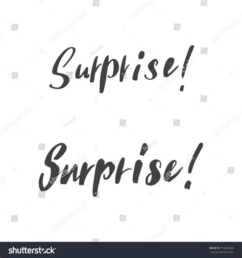 Surprise Brush Hand Lettering Vector Illustration Vector De Stock