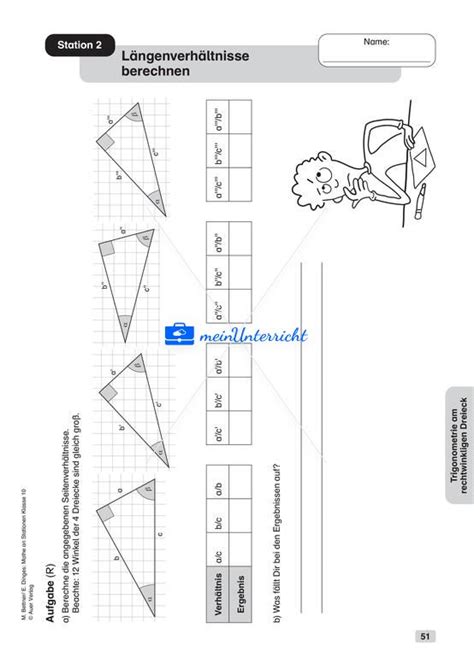 Trigonometrie Am Rechtwinkligen Dreieck Meinunterricht