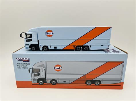 TARMAC WORKS 1 64 MITSUBISHI FUSO SUPER GREAT GULF RACING AG TOY CARS