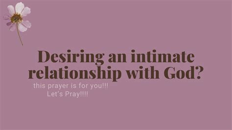 A Prayer For People That Are Desiring To Have An Intimate Relationship