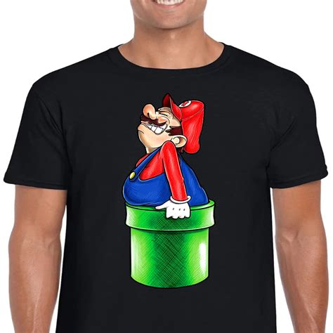 3306 Super Mario Bros Koszulka Śmieszna S Czarna Inna marka Moda