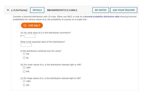 Solved 11 3 54 Points DETAILS BBUNDERSTAT12 5 3 006 S Chegg