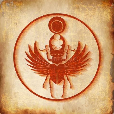 Sacred Scarab Beetle And Eye Of Horus Ancient Egypt Hand Drawn Vector