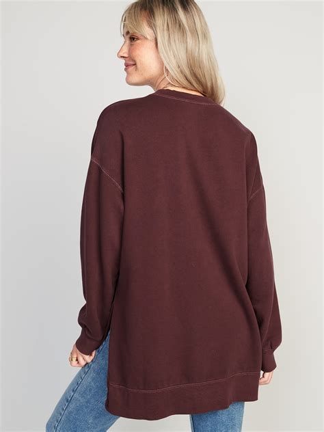 Oversized Boyfriend Garment Dyed Tunic Sweatshirt Old Navy