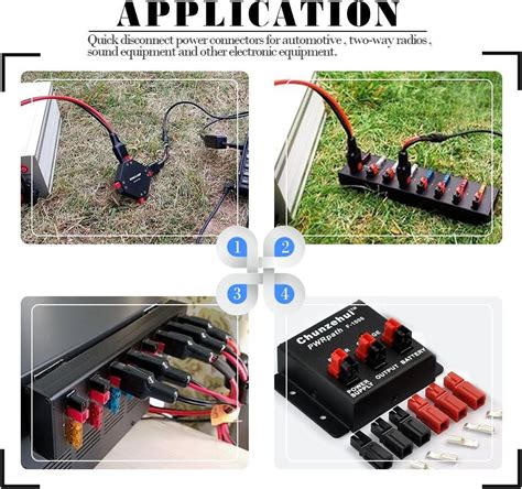 Glarks Pair Quick Disconnect Power Terminals Connectors Red